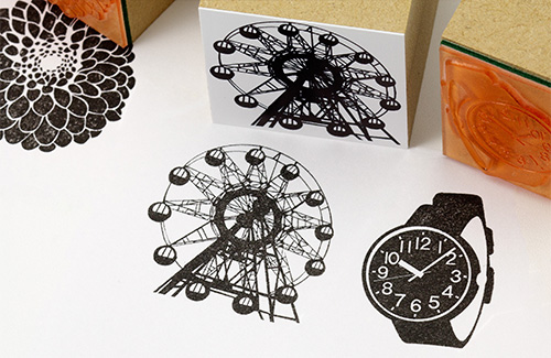 細い線､細かな図柄のゴム印の見本