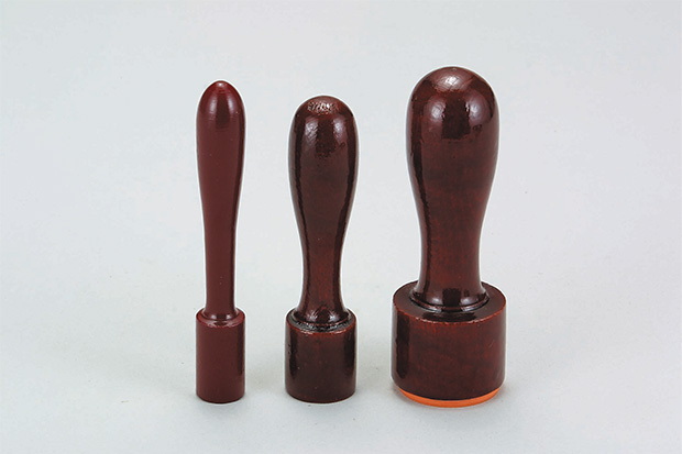 ゴム印の台木　丸型長柄