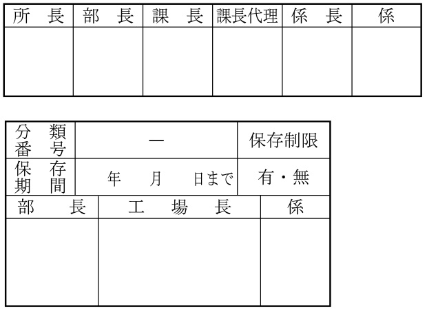 枠付きゴム印 印面内容