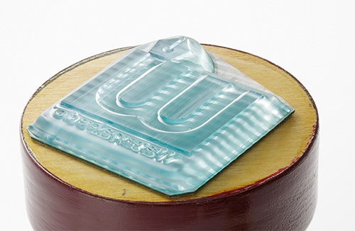 ダンボールゴム印　印面部分の拡大画像