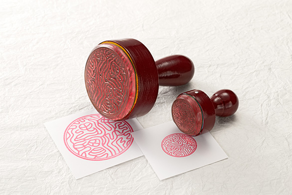 ゴム印で作成した三宝印(大と小)