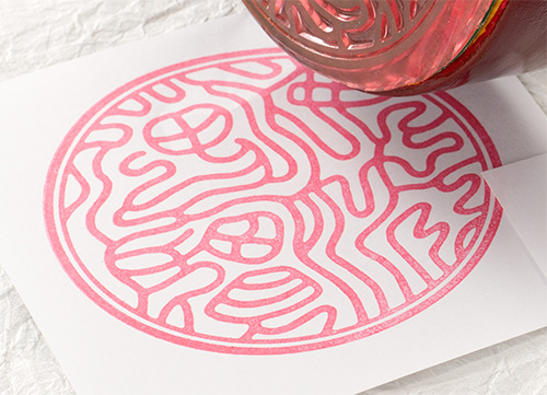 ゴム印で作成した三宝印の押印見本